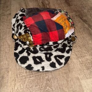Leopard Print Women's Hat with custom patches